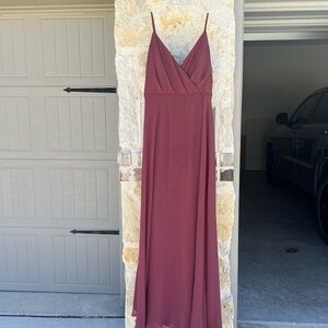 Elegant Burgundy Spaghetti Strap Dress